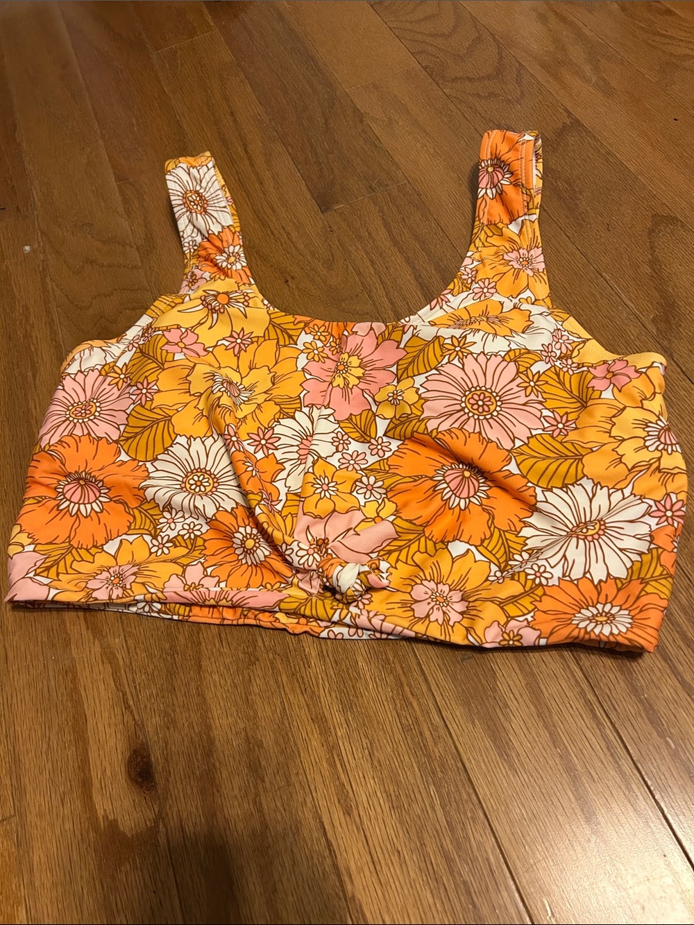 Floral Knot Front Bikini Top